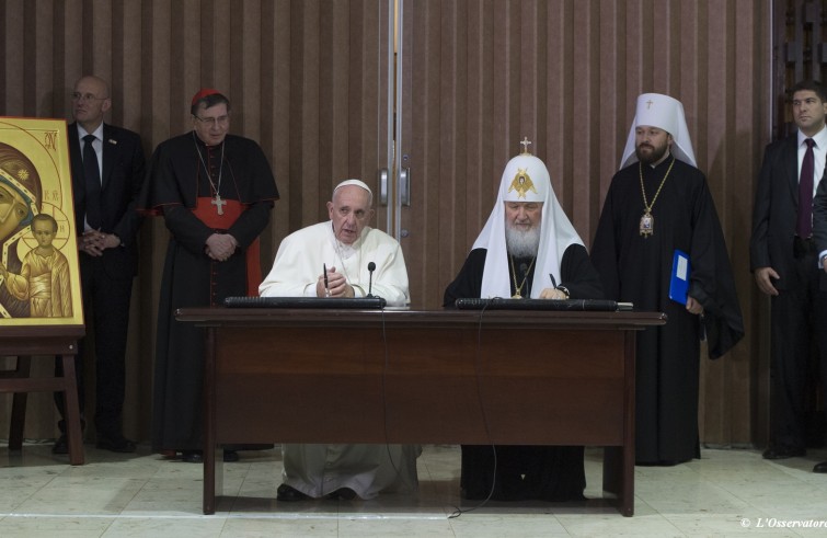 Lo storico incontro tra Papa Francesco e Patriarca Kirill (Cuba, 12 febbraio 2016) 12-02-2016 @Servizio Fotografico - L'Osservatore Romano