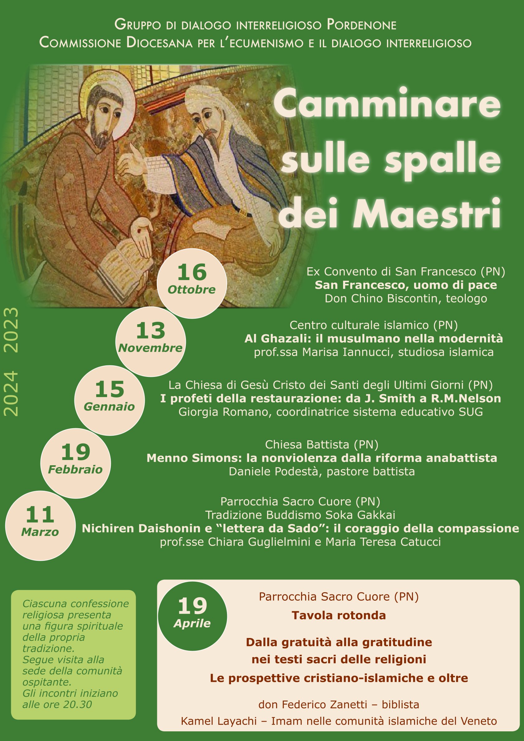 Dialogo interreligioso: Pordenone, lunedì un incontro per il ciclo  “Camminare sulle spalle dei Maestri” - AgenSIR